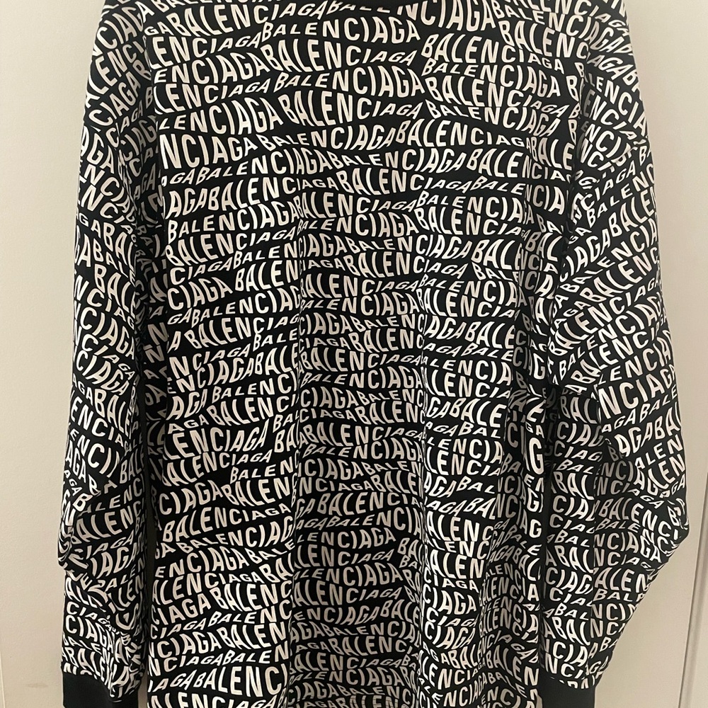 Authentic Balenciaga Black and White Men's & Women’s  Cotton’s Long T Shirt